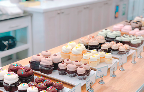 A strawberry cup cake